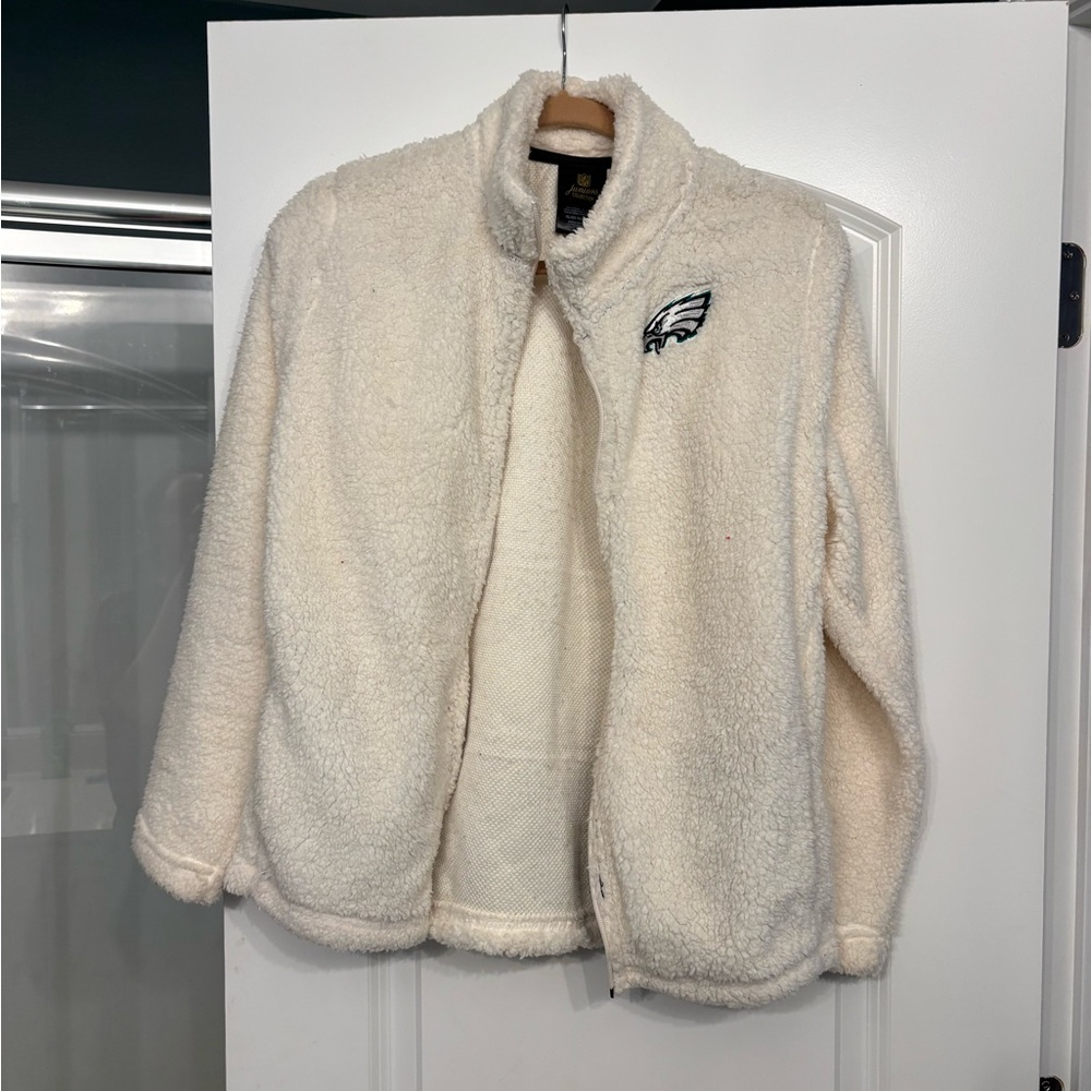 NFL Eagles Cream Sherpa Jacket
